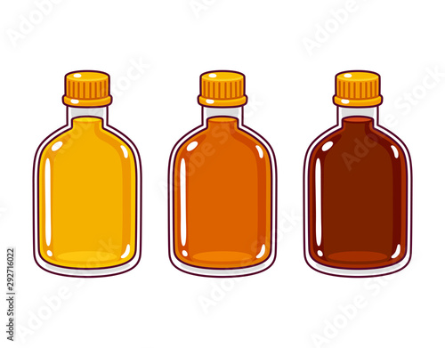 Cartoon syrup bottles
