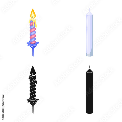 Isolated object of relaxation and flame icon. Set of relaxation and wax vector icon for stock.