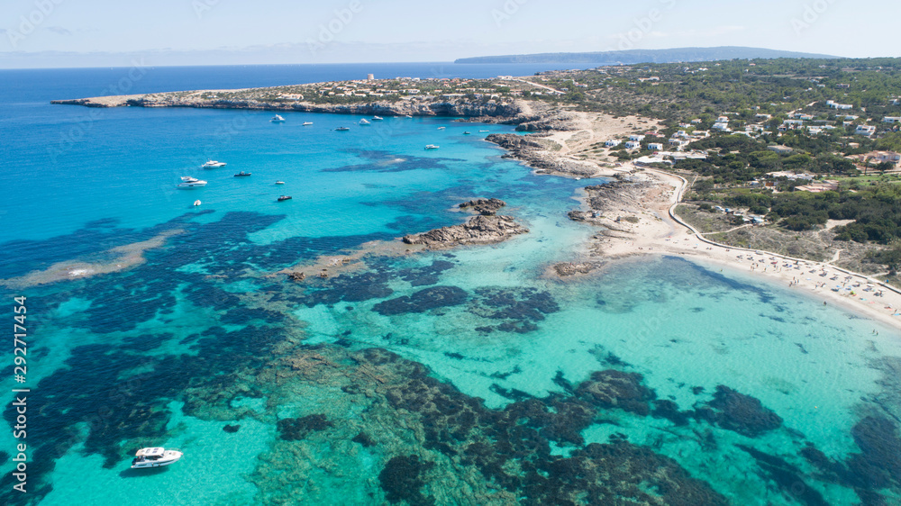 Coast line with turquoise waters in Formentera Coast line with turquoise waters in Formentera