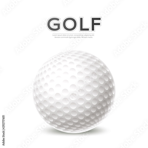 Vector golf tournament poster 3d golf ball