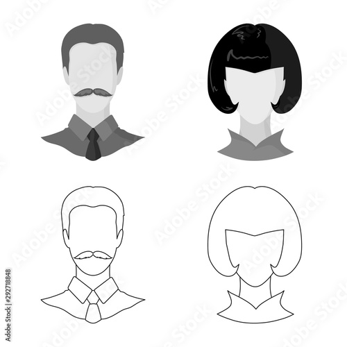 Vector design of professional and photo icon. Set of professional and profile stock vector illustration.