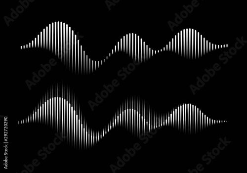 Abstract Illustration of Sound Wave Rhythm. Vector Modern Equalizer.