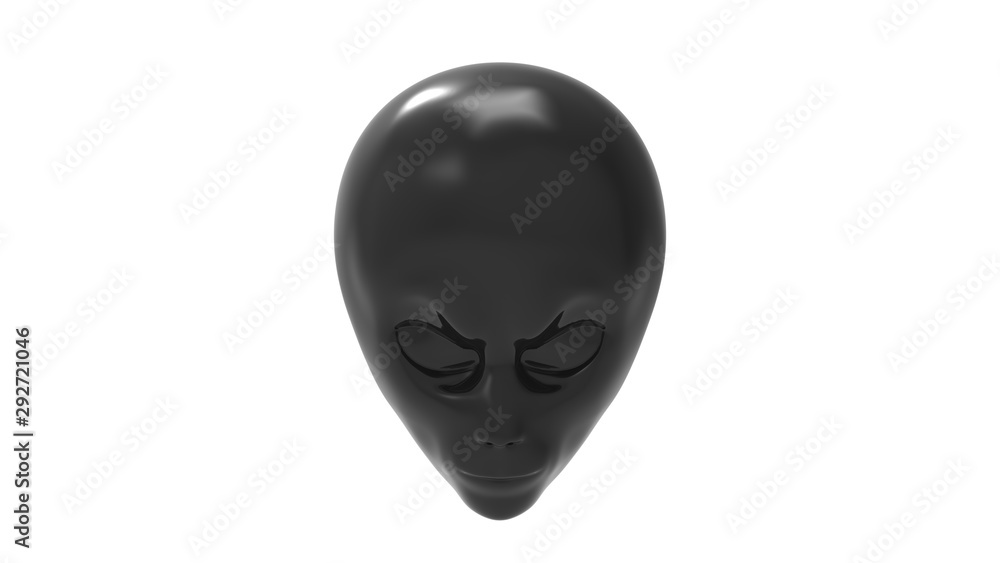 3d rendering of an alien face isolated in white background 3d rendering of an alien face isolated in white background