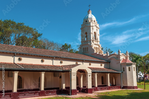 Side View of the Church in San Ignacio Guazu, Misiones, Paraguay photo