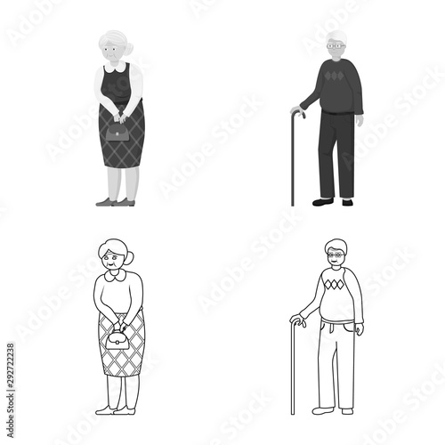Vector design of character and avatar sign. Collection of character and portrait stock symbol for web.