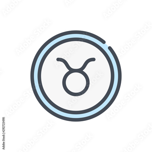Taurus zodiac color line icon. Astrology vector outline colorful sign.