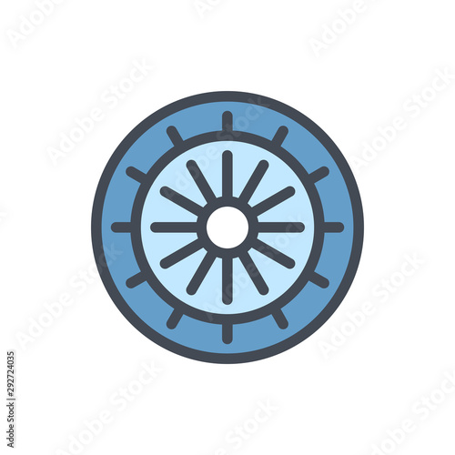 Zodiac wheel color line icon. Astrology vector outline colorful sign.