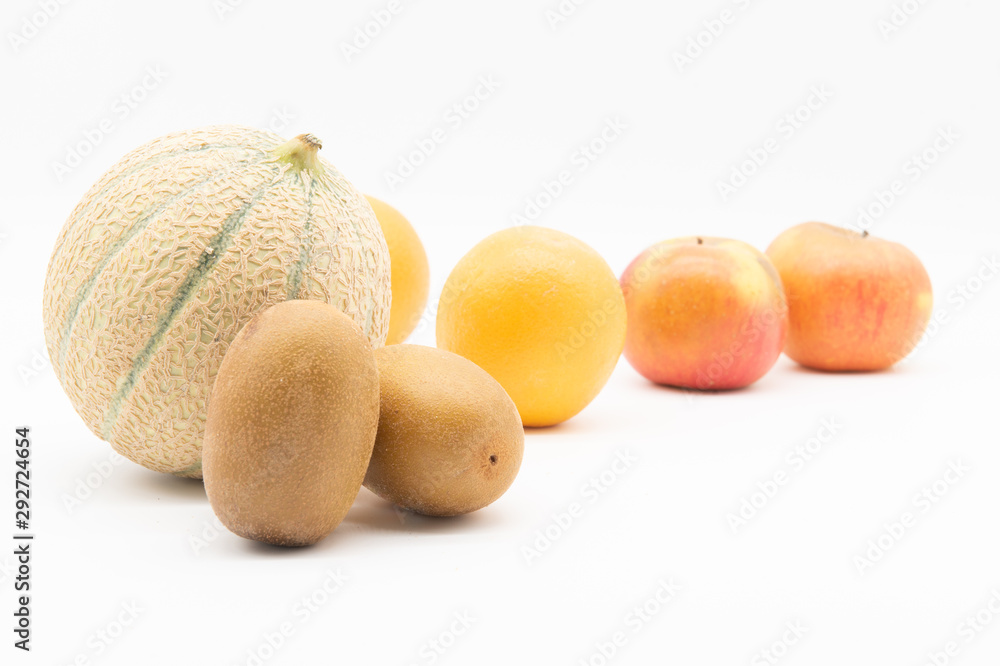Fototapeta premium Melon, pommes et kiwi
