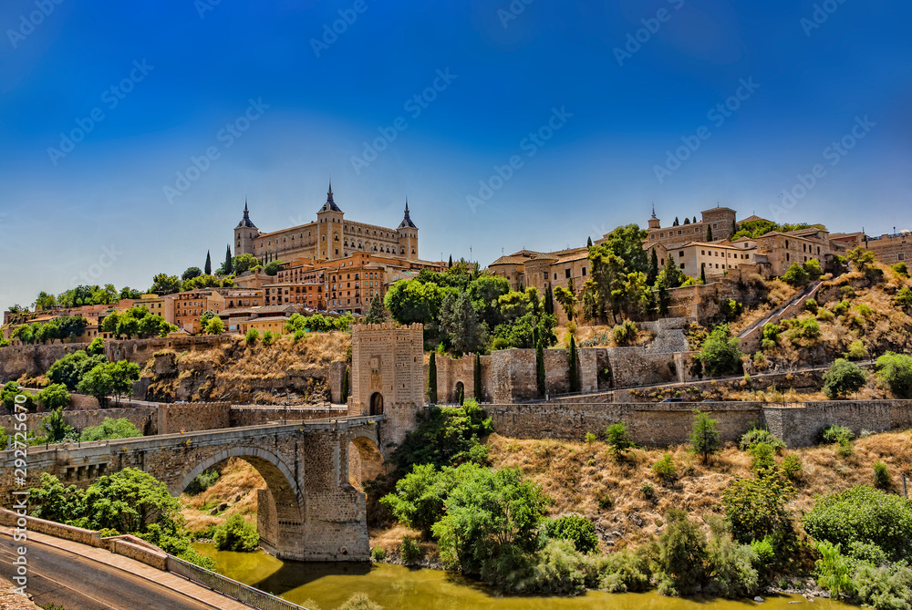 a Roman arch bridge in Toledo, Spain,