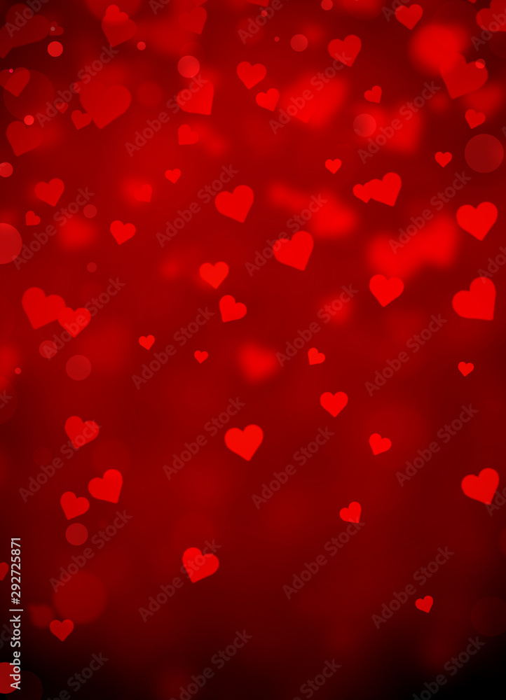 Fototapeta Czerwone serca abstrakcyjne tło - Walentynki