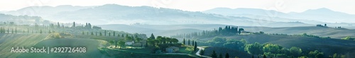 Panoramaansicht von Pienza Richtung Monte Amiata