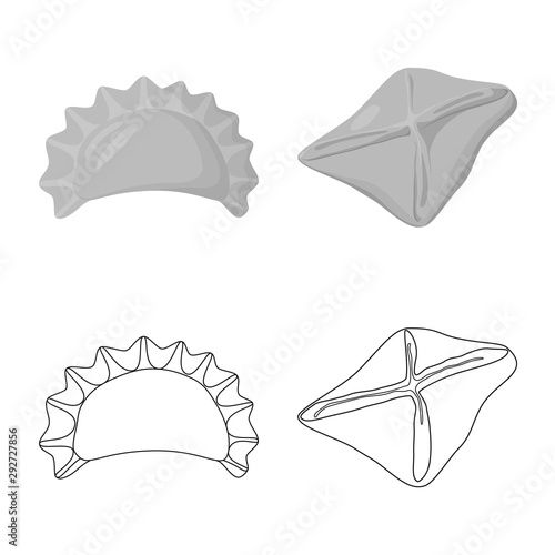 Isolated object of products and cooking logo. Set of products and appetizer vector icon for stock.