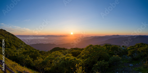 Obraz na plátně Sunset at Mount Ibuki, Japan