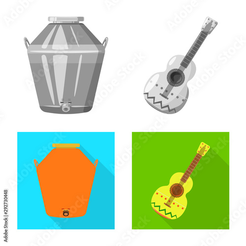 Vector design of cafe and Latin icon. Set of cafe and national stock vector illustration.