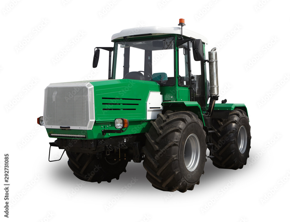 Obraz premium Green farm tractor