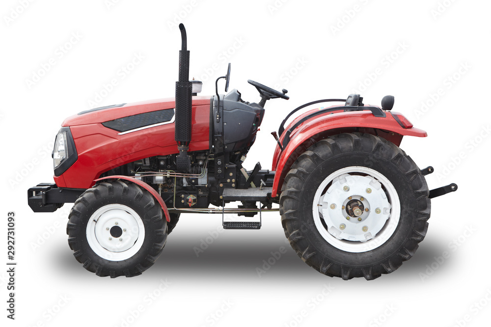 Obraz premium Red farm tractor