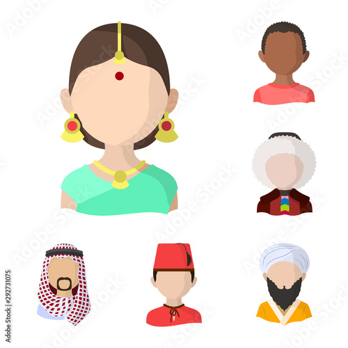Isolated object of nation and race symbol. Set of nation and user stock symbol for web.