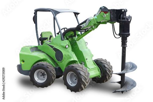 Green farm tractor
