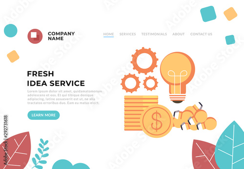 Fresh idea generation web page banner concept. Vector flat cartoon graphic design illustration