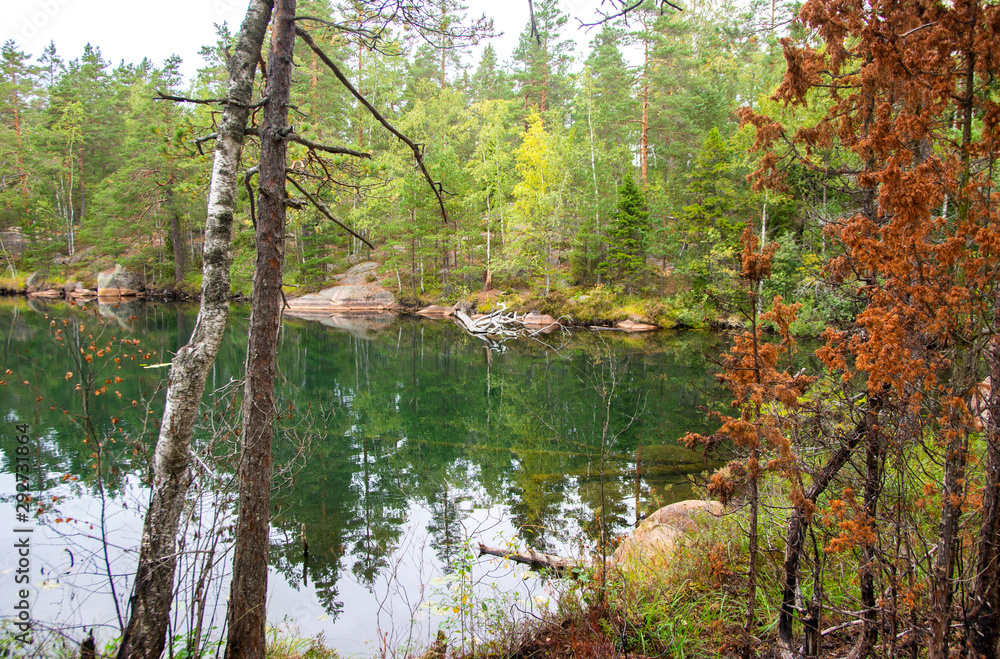 View of The Orajärvi Lake, Nuuksio, Espoo, Finland