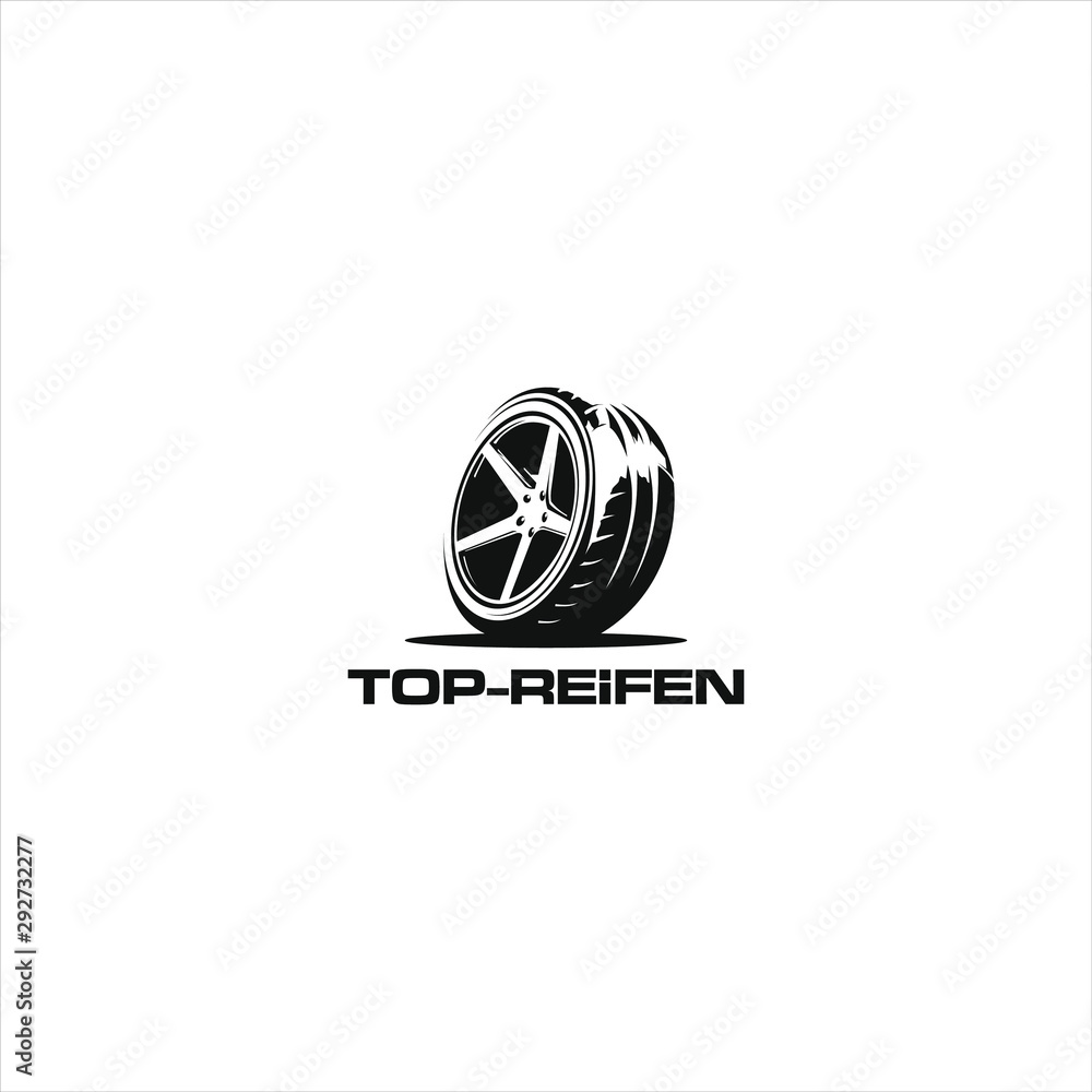 automotive logo tires vector icon classic racing silhouette illustration.  TOP REIFEN means top tires in Germany. Stock Vector | Adobe Stock