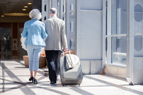 Senior couple in airport