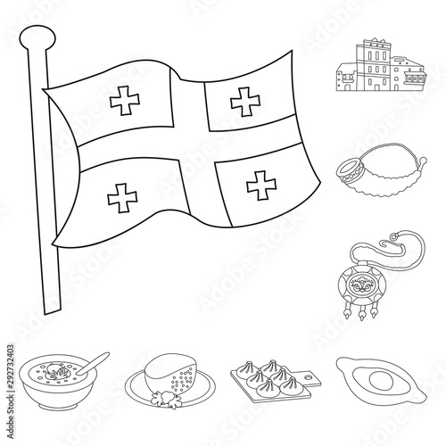 Isolated object of traditions and national sign. Collection of traditions and sightseeing stock symbol for web.