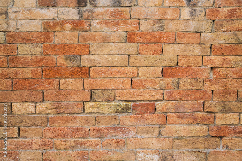 Red brick wall background, closed up texture