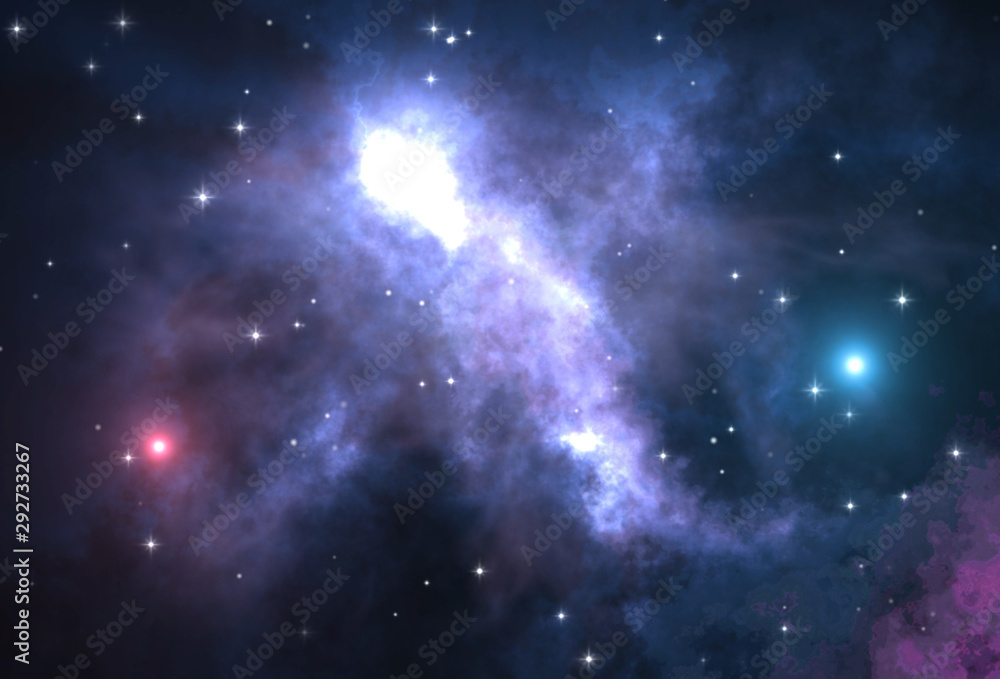 Abstract Space Background With Shiny Stars