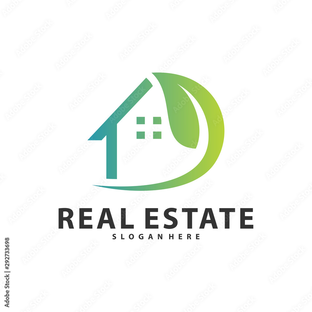 Nature Building Idea logo template, Modern City with Leaf logo designs concept, Real Estate logo Vector Illustration Nature Building Idea logo template, Modern City with Leaf logo designs concept, Real Estate logo Vector Illustration