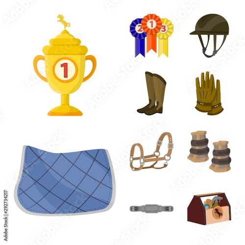 Vector design of horseback and equestrian icon. Collection of horseback and horse vector icon for stock.
