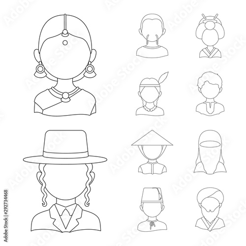Vector design of imitator and resident logo. Collection of imitator and culture stock vector illustration.