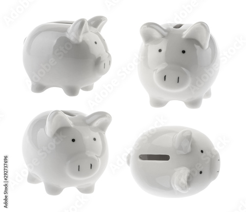 Piggy bank isolated without shadow clipping path