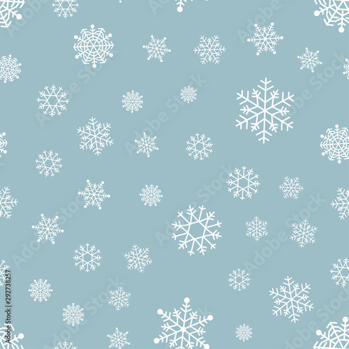 Seamless snowflake pattern. Merry Christmas holiday background. Happy New Year wrapping texture