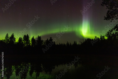 Aurora borealis by the lake © AnttiJussi