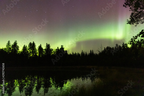 Aurora borealis by the lake