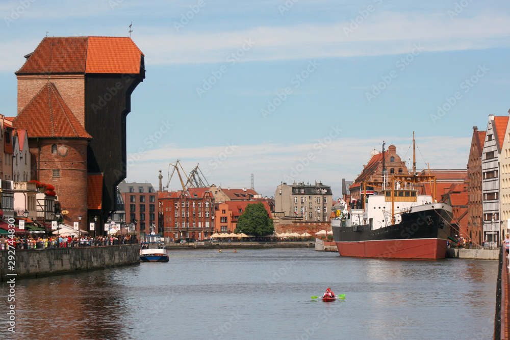 Medieval port crane in Gdansk, Poland