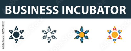 Business Incubator icon set. Premium symbol in different styles from startup icons collection. Creative business incubator icon filled, outline, colored and flat symbols