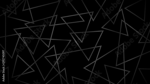 Abstract dark background of intersecting triangles in gray colors