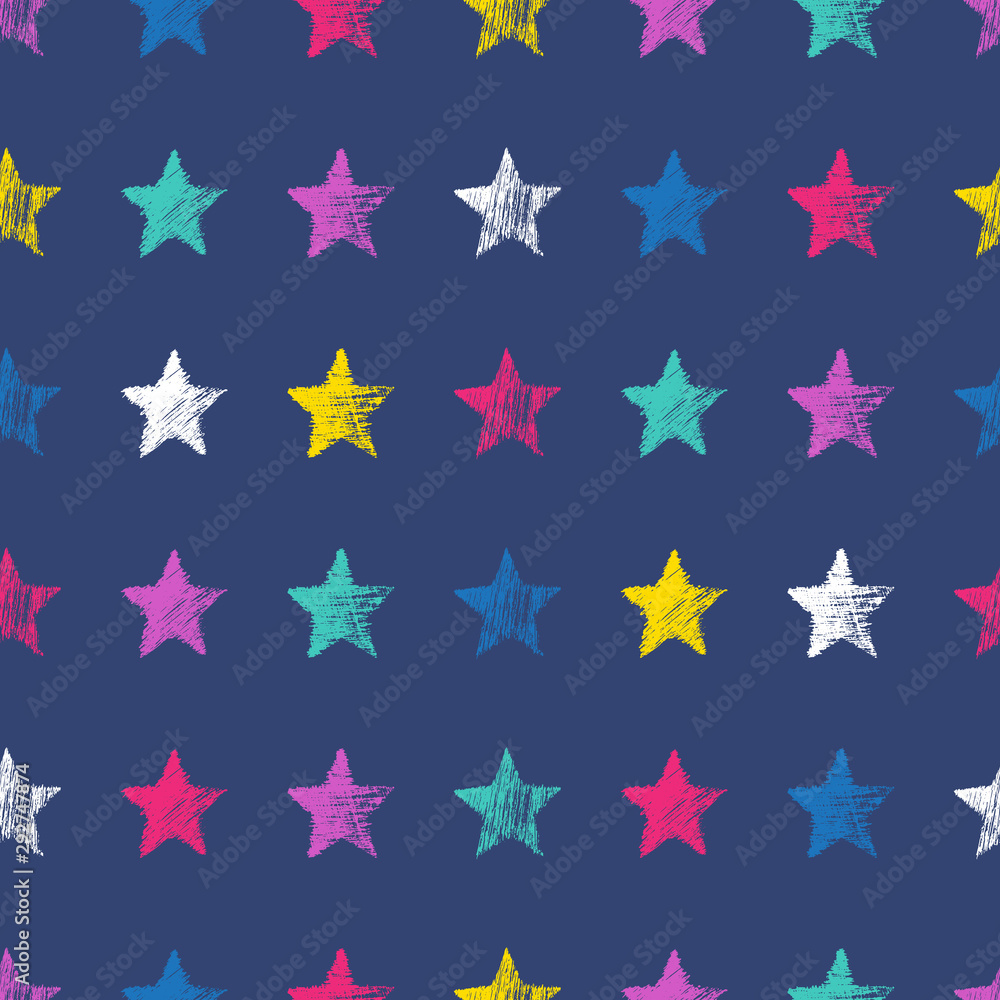 Seamless Pattern with hand drawn Stars Seamless Pattern with hand drawn Stars