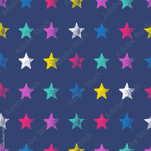 Seamless Pattern with hand drawn Stars