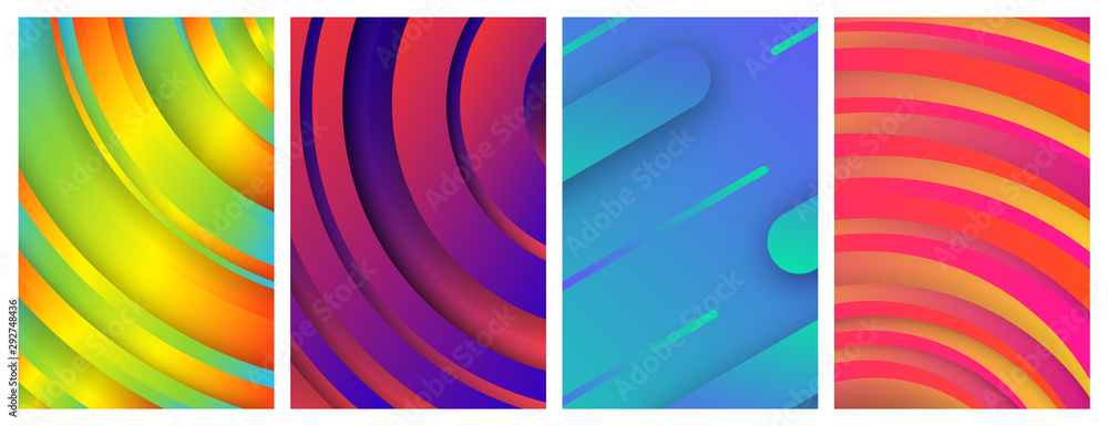 Set of four abstract geometric background Set of four abstract geometric background