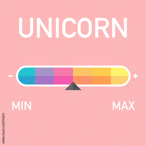 unicorn horn rating scale pink background vector