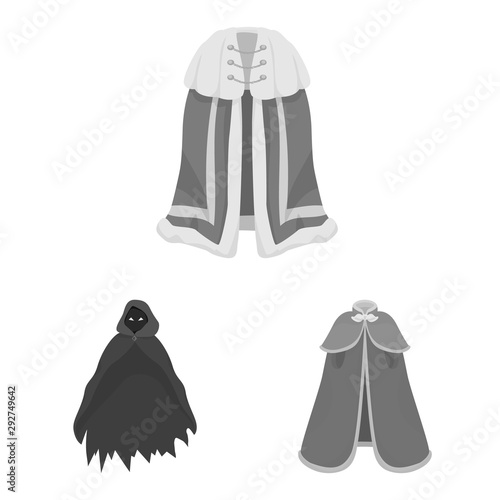 Vector illustration of textile and cloth sign. Set of textile and clothing stock symbol for web.
