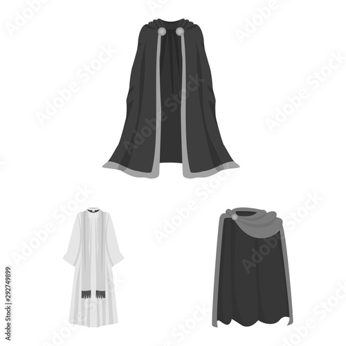 Vector design of textile and cloth sign. Collection of textile and clothing stock symbol for web.