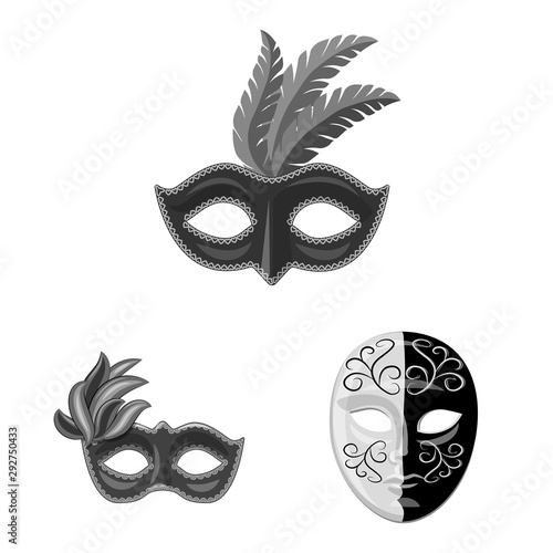Vector design of Venezia and festival logo. Collection of Venezia and celebration stock symbol for web.