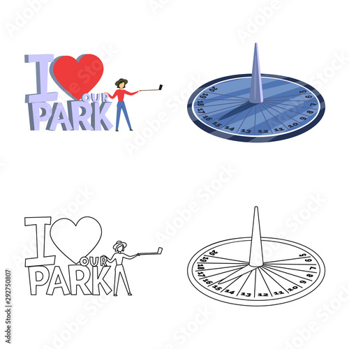 Vector design of urban and street logo. Set of urban and relaxation vector icon for stock.