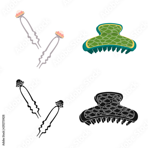 Vector design of beauty and fashion symbol. Set of beauty and female vector icon for stock.