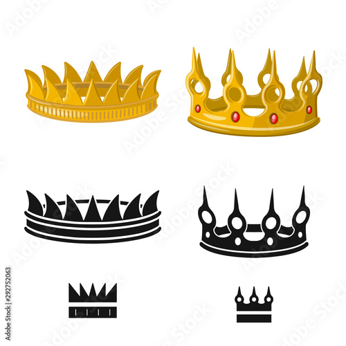 Isolated object of medieval and nobility logo. Collection of medieval and monarchy vector icon for stock.
