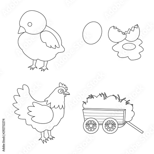 Vector design of nature and agriculture sign. Set of nature and animal stock symbol for web.